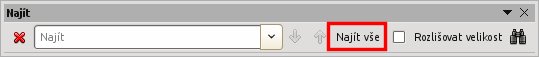 Do panelu Najít byla přidána položka Najít vše