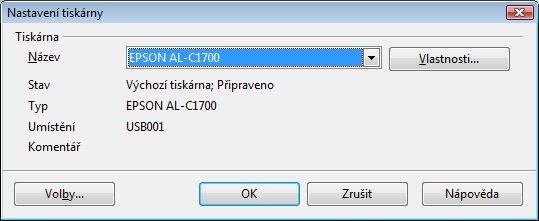 Nastavení tiskárny