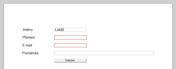 Formulář v režimu pro vyplnění