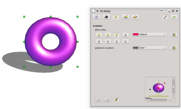 Práce se světly v okně 3D efekty