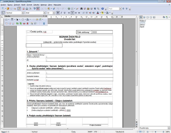 OpenOffice.org 3.4 (program Writer)