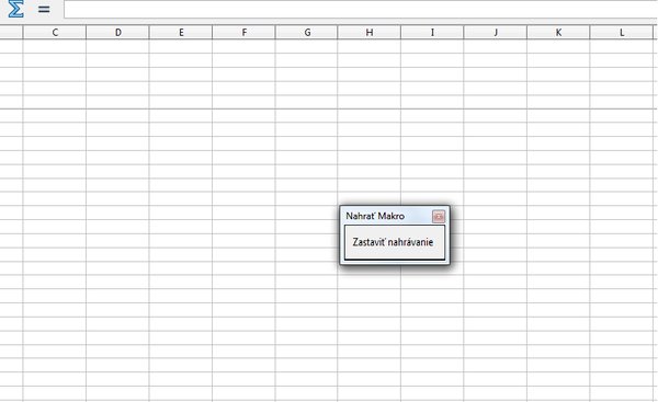 Okno nahrať Makro