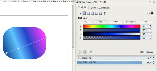 Vytváření barevných výplní v Inkscapu