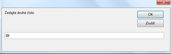 Zadáme druhé číslo