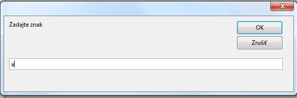 Zadáme znak