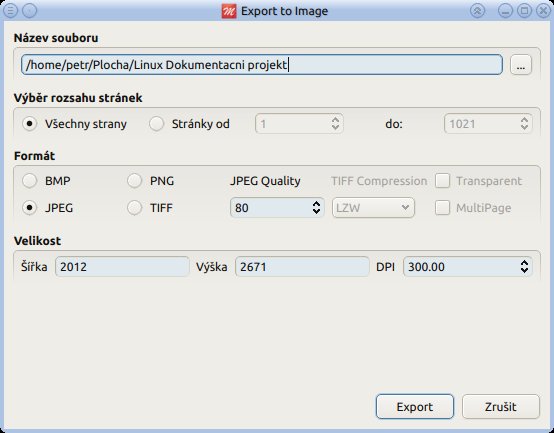 Možnosti exportu PDF souboru