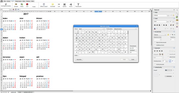 Notebookbar v pohledu Tabbed, záložka Insert﻿