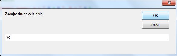 Druhý vstup od užívateľa﻿