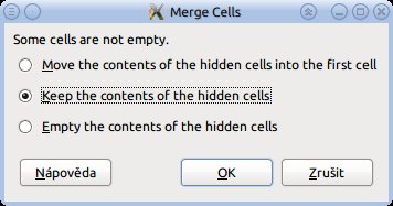 Nové dialogové okno při slučování buněk﻿