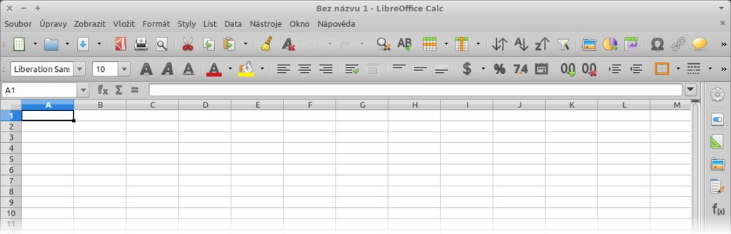 LibreOffice Calc se sadou ikon Elementary