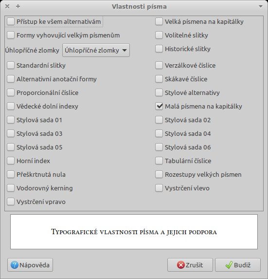 Dialogové okno Vlastnosti písma v LibreOffice 6.2﻿
