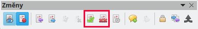 Nové ikony v panelu Změny