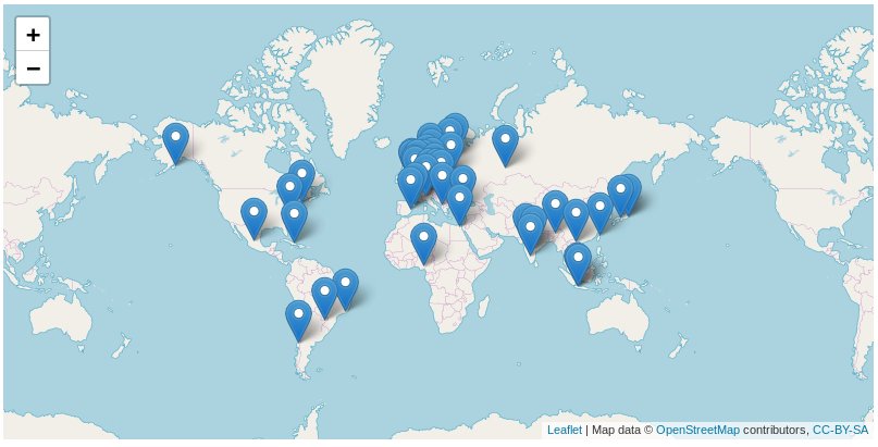 Mapa přispěvatelů do projektu LibreOffice﻿