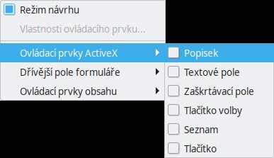 Formulář odpovídající MS Office