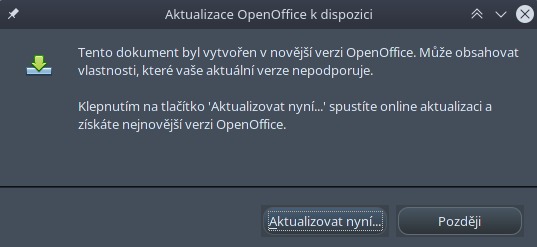Upozornění na "novou" verzi