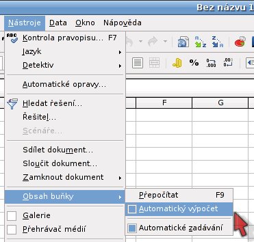 Aktivovat automatický výpočet