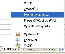 Premenovanie listu