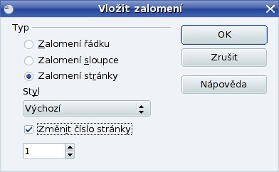 Volba Zalomení stránky