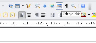 Tlačidlo Zdroje dát