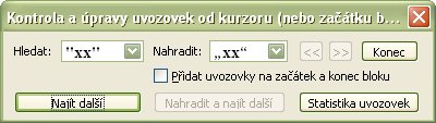 Možnosti kontroly a úprav úvodzoviek a zátvoriek