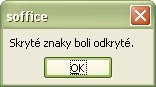 Oznam o odkrytí skrytých znakov bez udania ich počtu