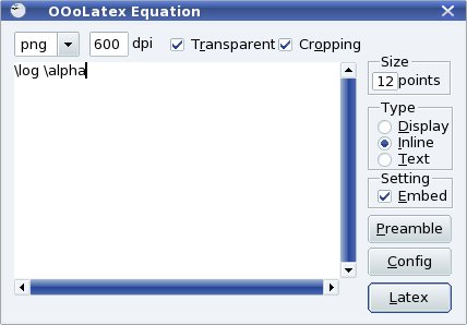 Pracovné okno funkcie „Equation“