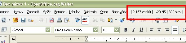 Jedna z možností on-line zobrazovania počtu znakov, normostrán a slov