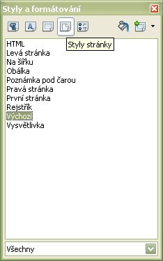 Pracovné okno Štýly a formátovanie