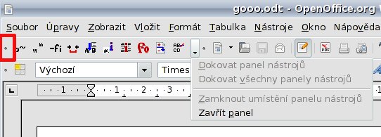 Odomknutie panela nástrojov v praxi