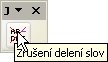 Panel nástrojov „JP zrušenie delenia slov“