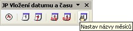 Panel nástrojov “ JP Vloženie dátumu a času“ v module Writer