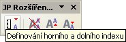 Panel nástrojov „JP Nastavovanie indexov“