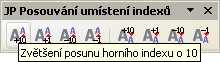 Panel nástrojov „JP Posúvanie umiestnenia indexov“