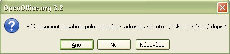 Oznam a otázka OpenOffice.org k hromadnej tlači