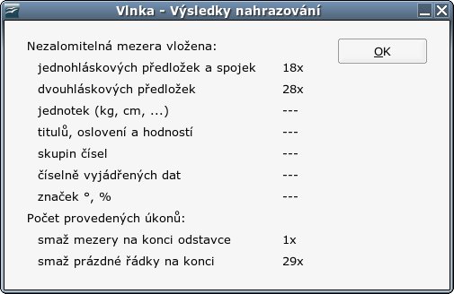 Vlnka - výsledky