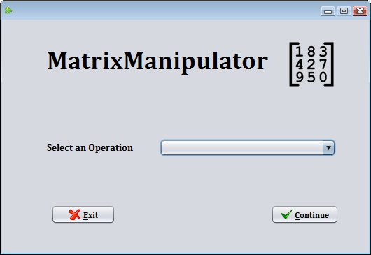 Úvodní dialog pluginu Matrix Manipulator
