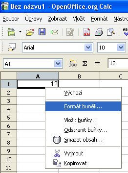 Změna formátu buňky