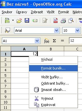 Změna formátu buňky