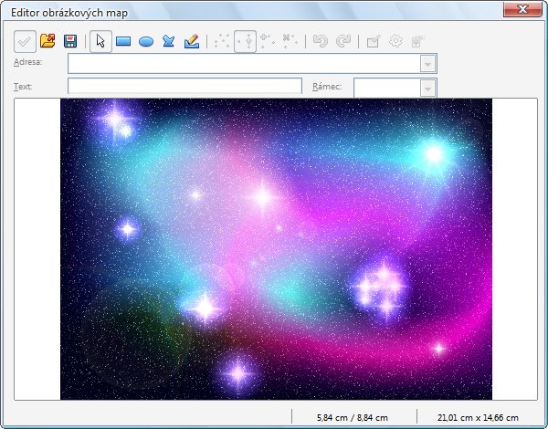 Otevřené okno Editoru obrázkových map s vloženým obrázkem