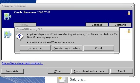 Instalace rozšíření pro všechny uživatele