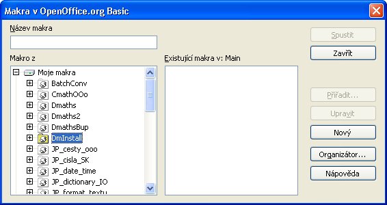Správca makier v OpenOffice.org
