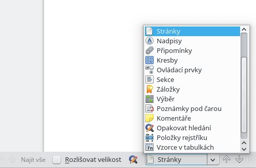 Modifikovaný panel Najít﻿