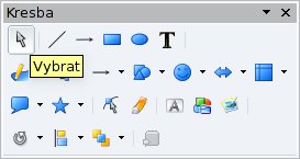 Panel Kresba, nástroj pro výběr (šipka)