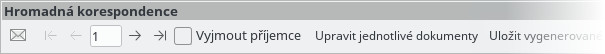 Nástrojová lišta Hromadná korespondence