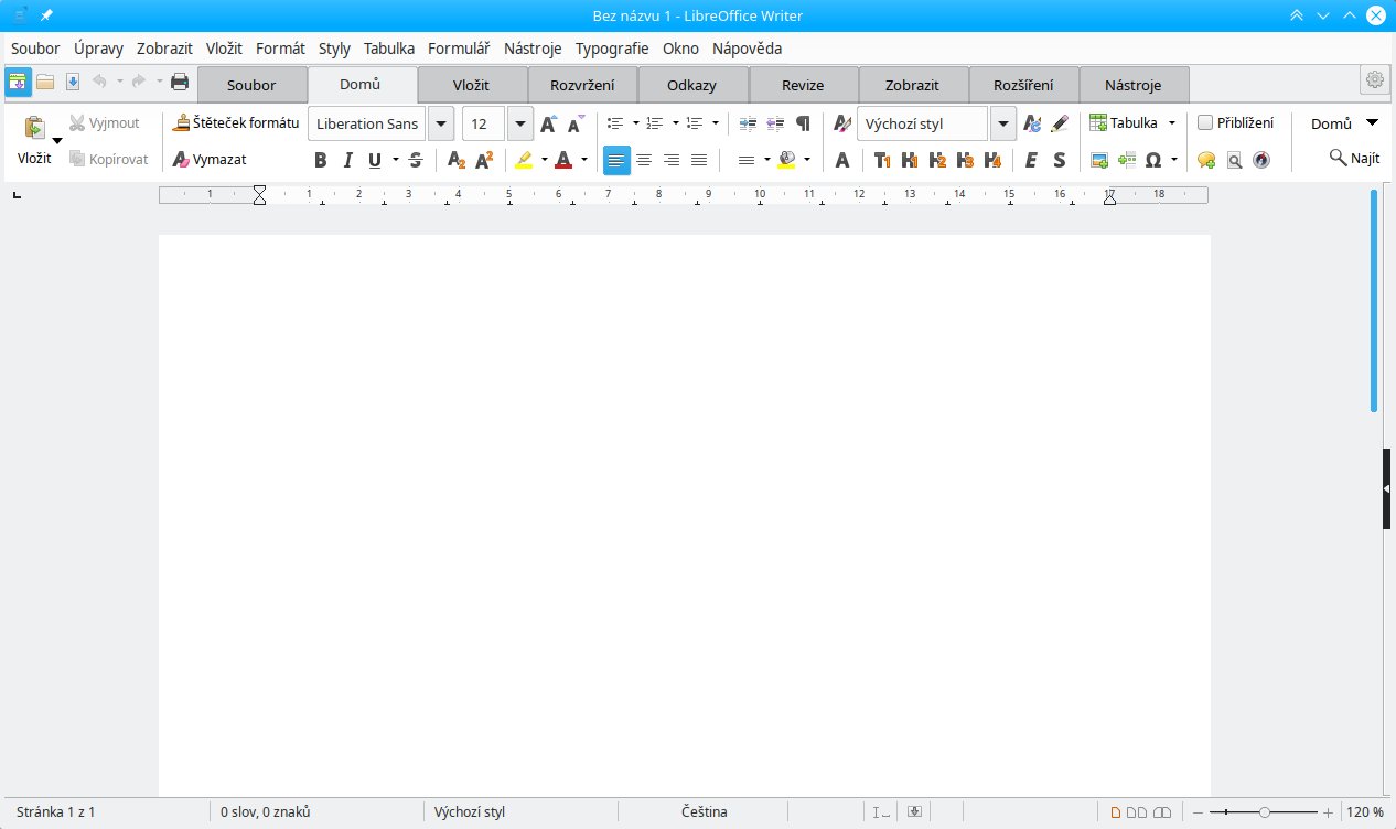 Jedna z možných podob rozhraní Notebookbar
