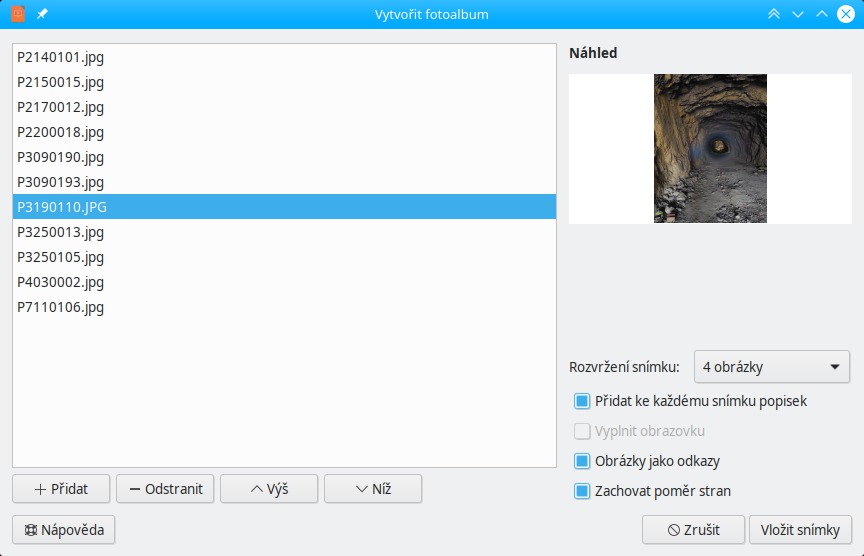 Příprava fotoalba