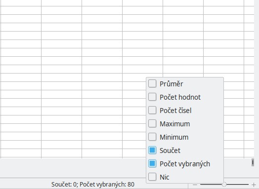 Určení informací zobrazovaných ve stavovém řádku