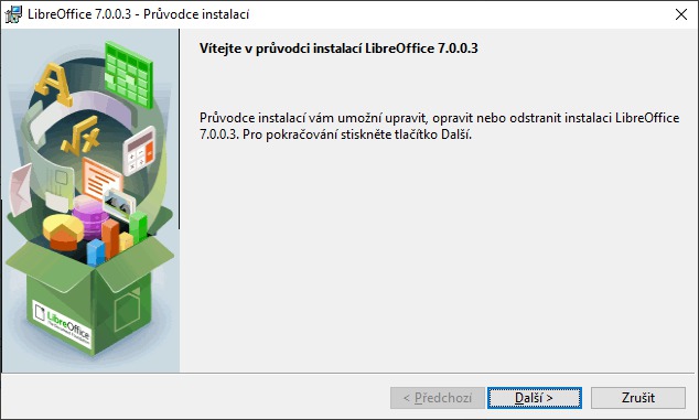 Úvodní stránka instalátoru pro Windows