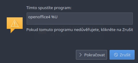 Upozornění při startu OpenOffice