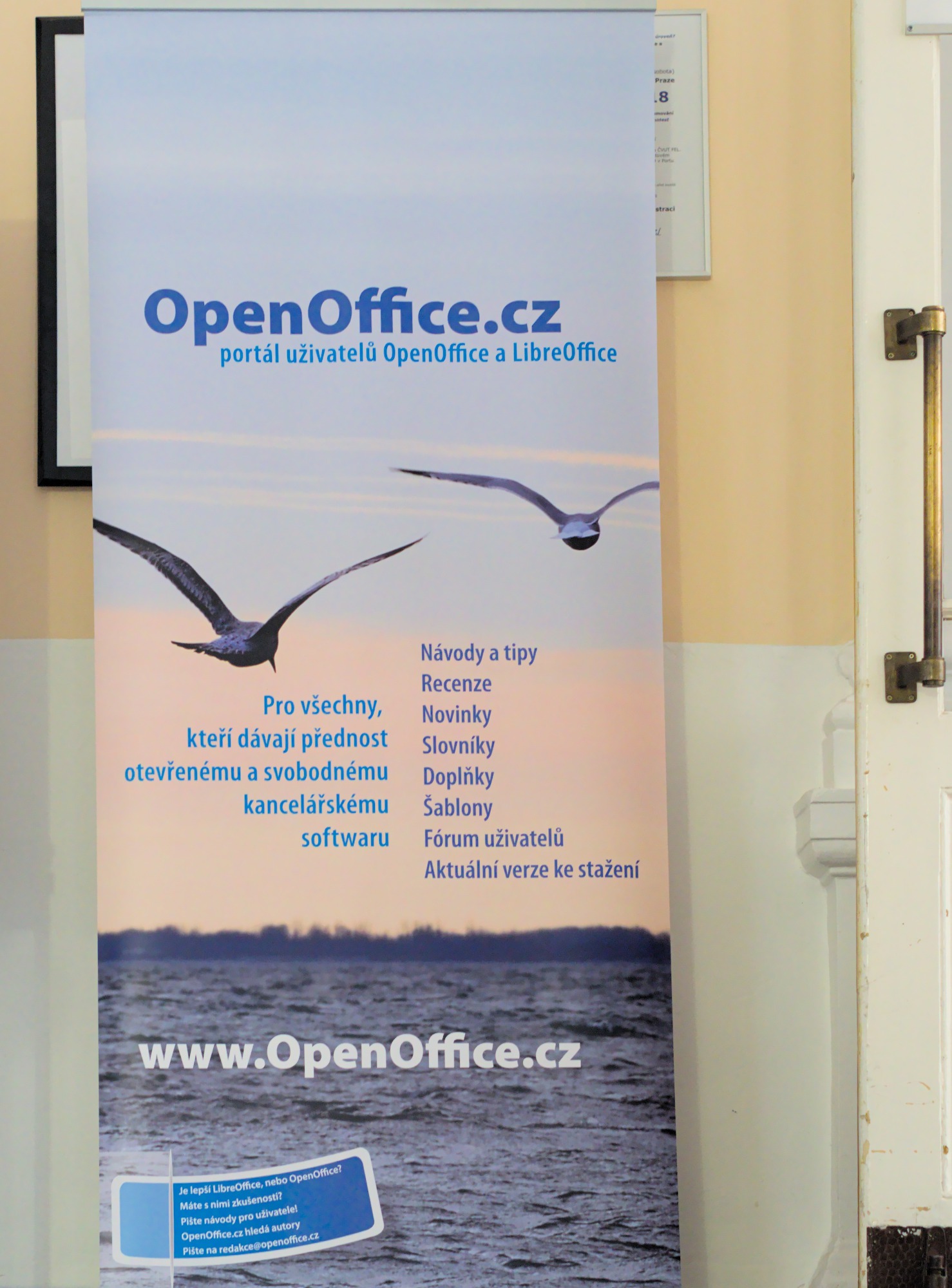 Vývěska OpenOffice.cz na InstallFestu 2020